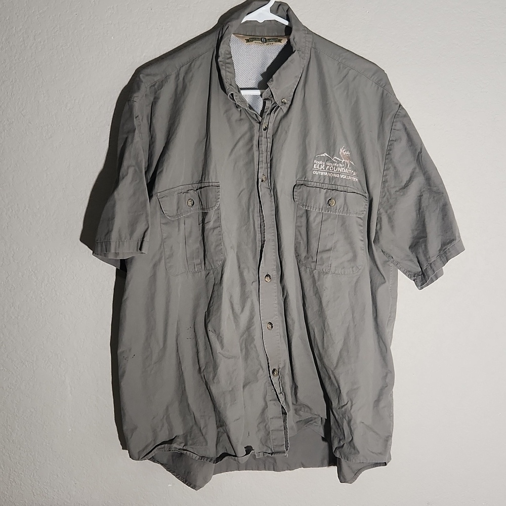 Bob Allen Shirt Mens Size XL Gray Spots FLAWS Rocky Mountain Shooting